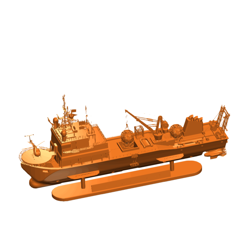 深海探险者号及运输船三维模型