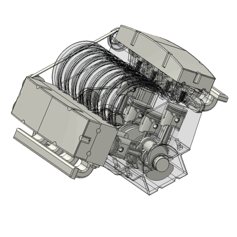 3D创新大赛V8发动机