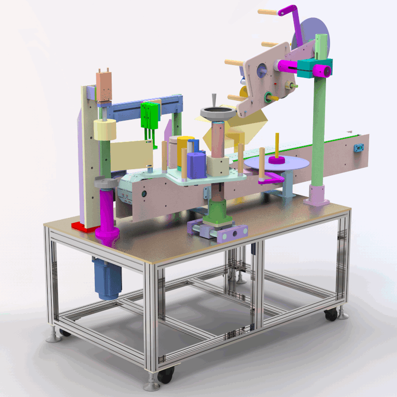 包装标贴机设计（SolidWorks-3D图）