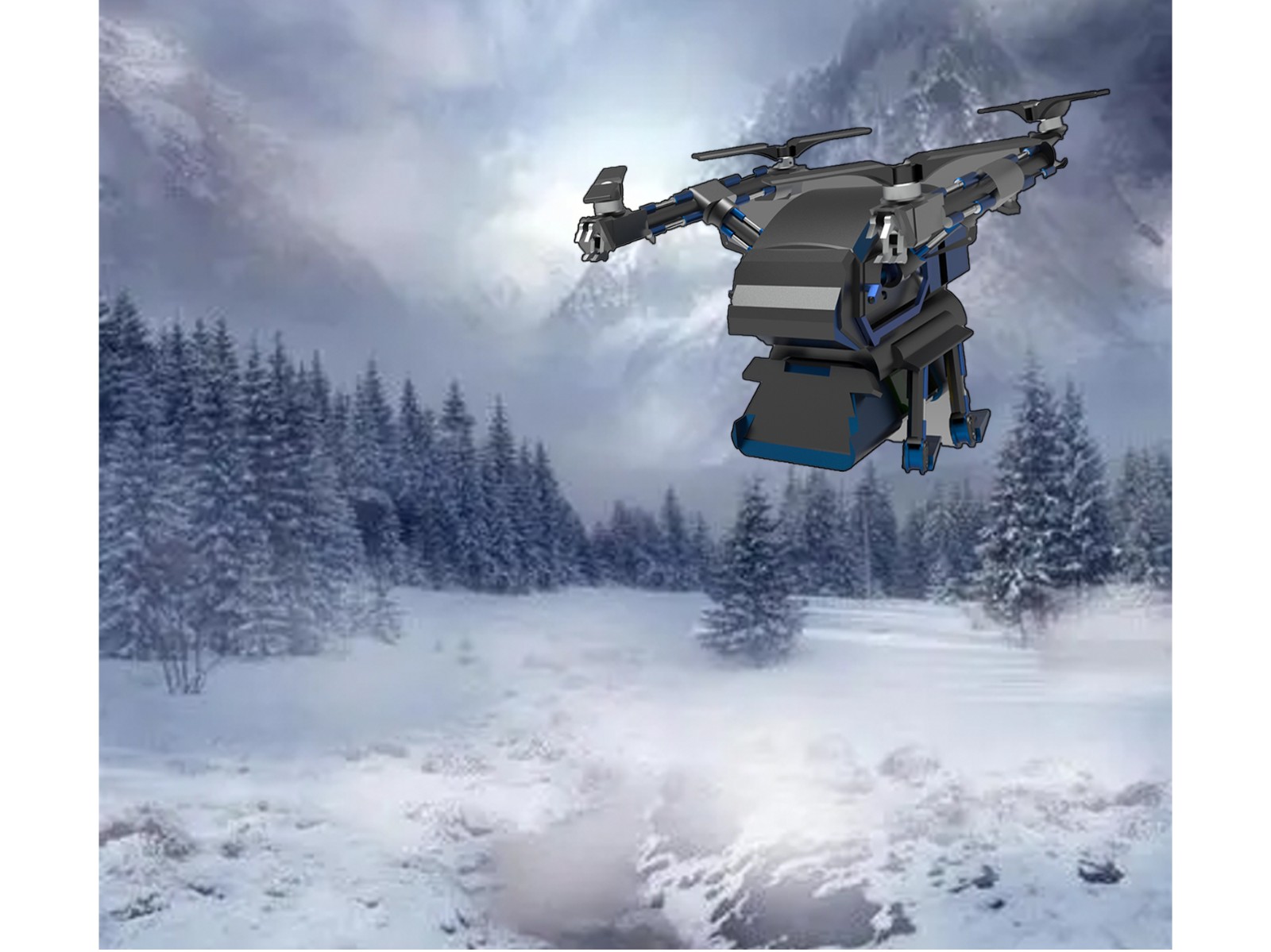 雪地救援无人机