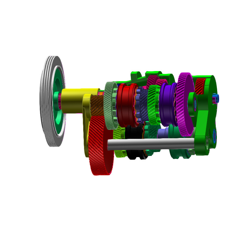 双离合器传动齿轮箱3D数模图纸 Solidworks设计 附STEP