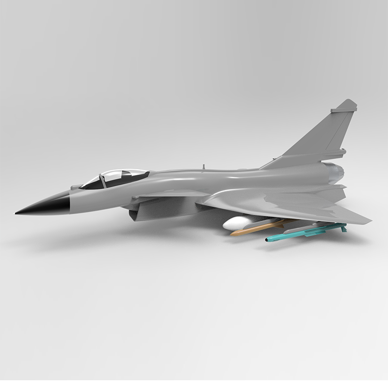 _J10B 歼10B战斗机轮廓线模型+3D图纸