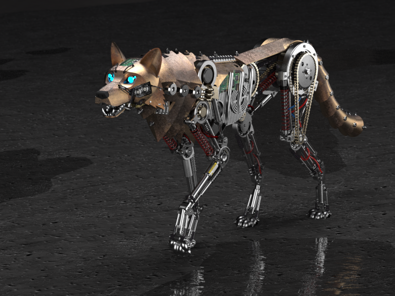 机械狼狗机器狼模型3D图纸